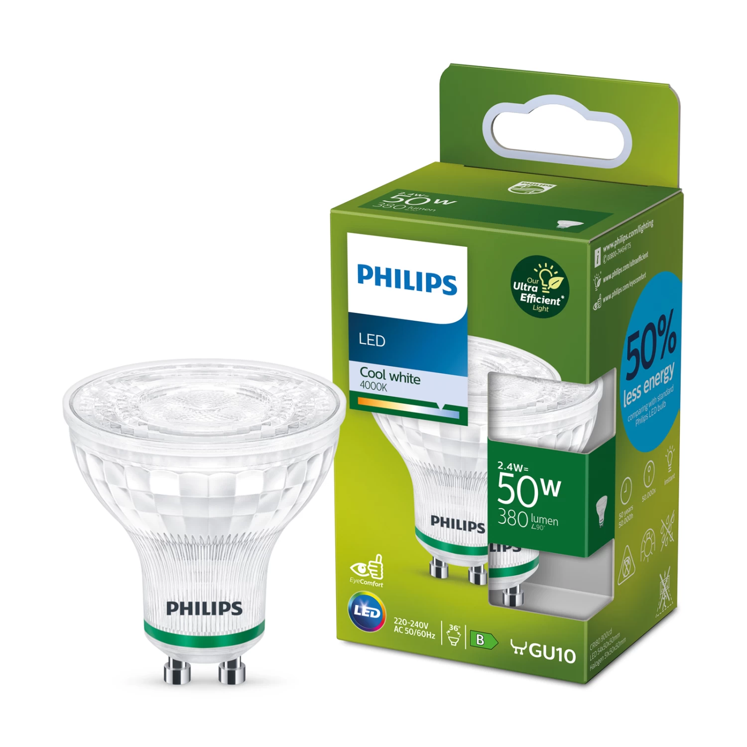 Philips LED-Reflektor GU10 2,4W 380lm 36° 4.000K – Bild 3