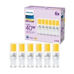 Philips LED-Lampe G9 3,2W 400lm 2.700K Klar 6er