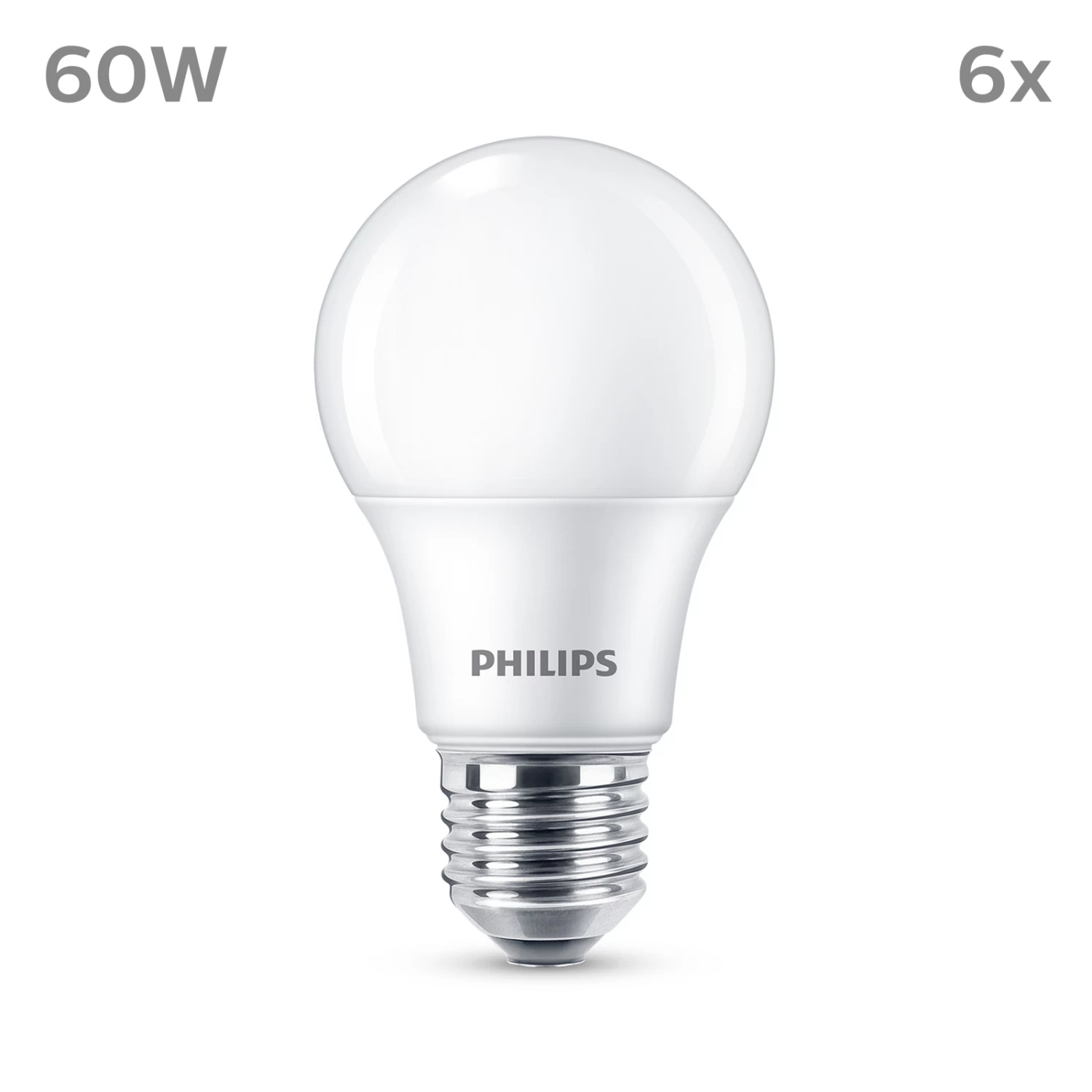 Philips LED-Lampe E27 8W 806lm 2.700K Matt 6er – Bild 2