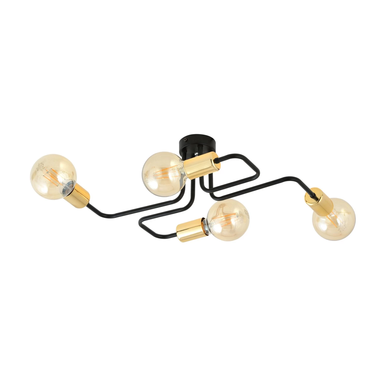 Deckenleuchte Veken 4, Vierflammig Schwarz/gold – Bild 2