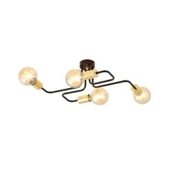 Deckenleuchte Veken 4, Vierflammig Schwarz/gold