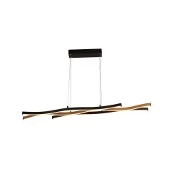 LED-Hängeleuchte Bloom Swirl Schwarz/holz