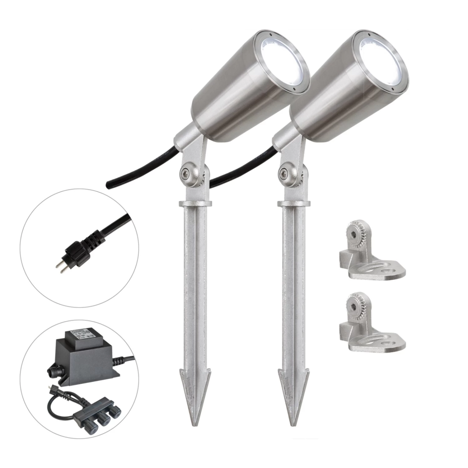 EVN PC6806 LED-Gartenspot, 12V, 2er-Set, 5.000 K