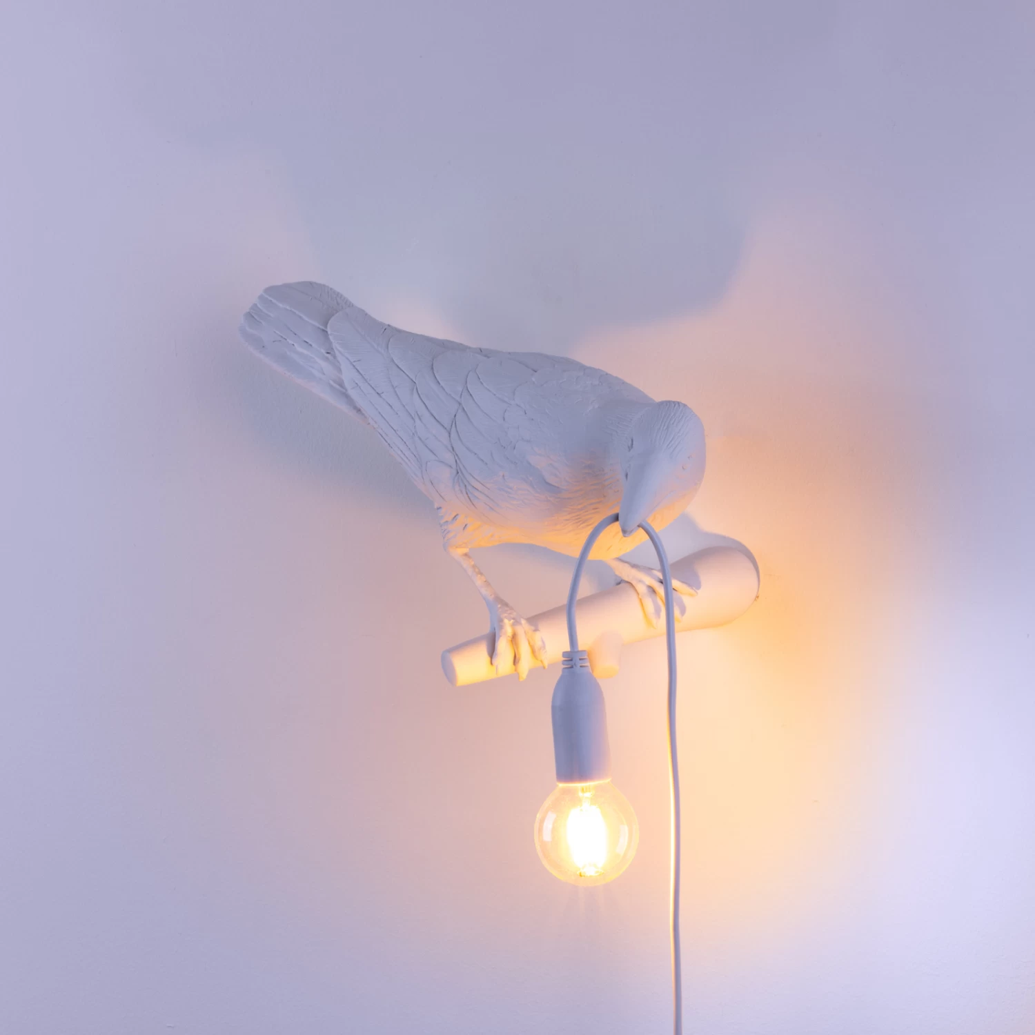 SELETTI Bird Lamp Dekoaußenwandlampe, Rechts, Weiß – Bild 4