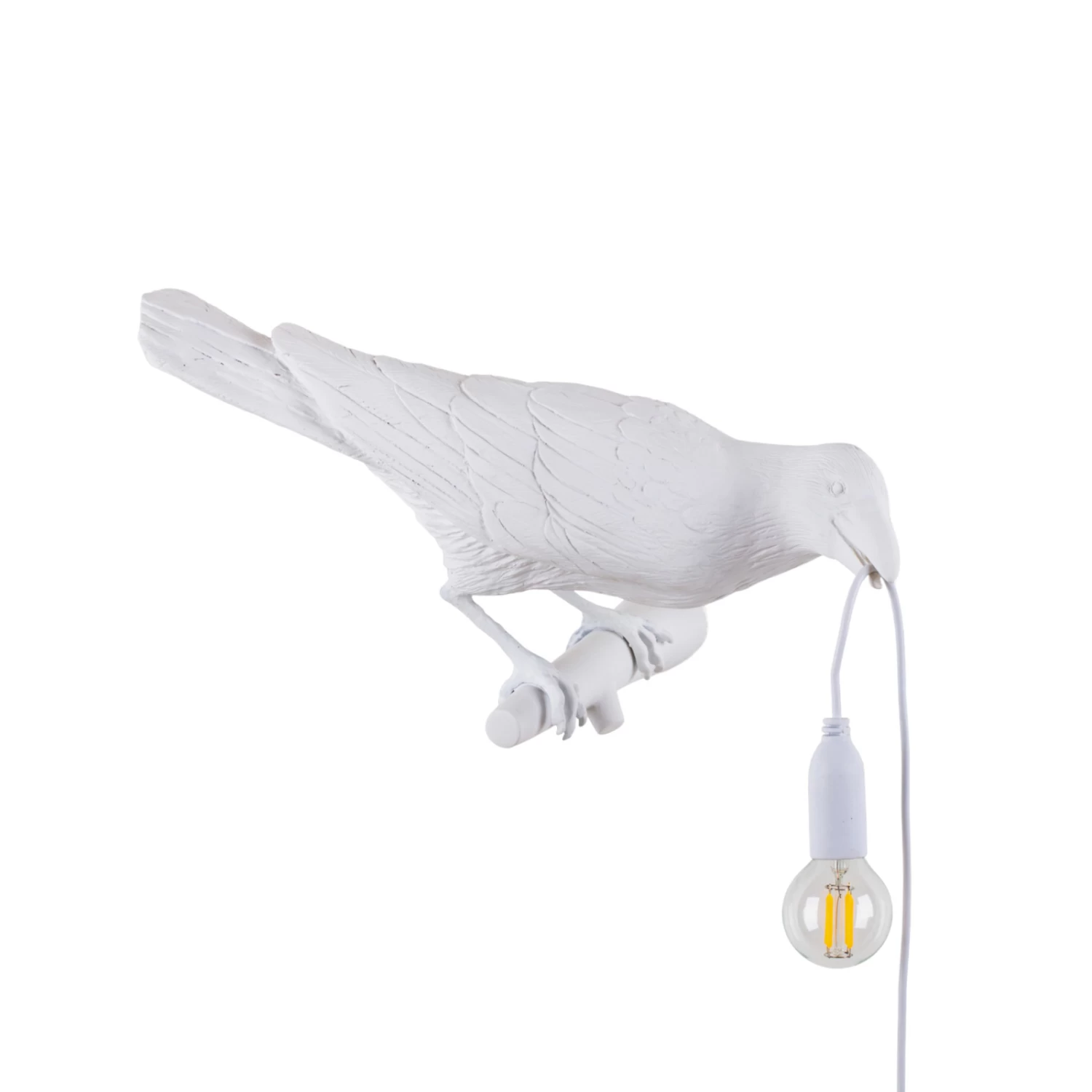 SELETTI Bird Lamp Dekoaußenwandlampe, Rechts, Weiß