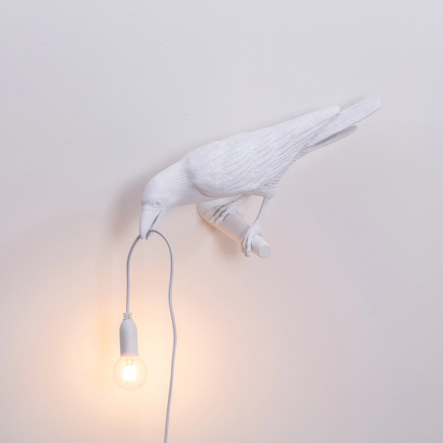 SELETTI Bird Lamp LED-Dekowandleuchte, Links, Weiß – Bild 4