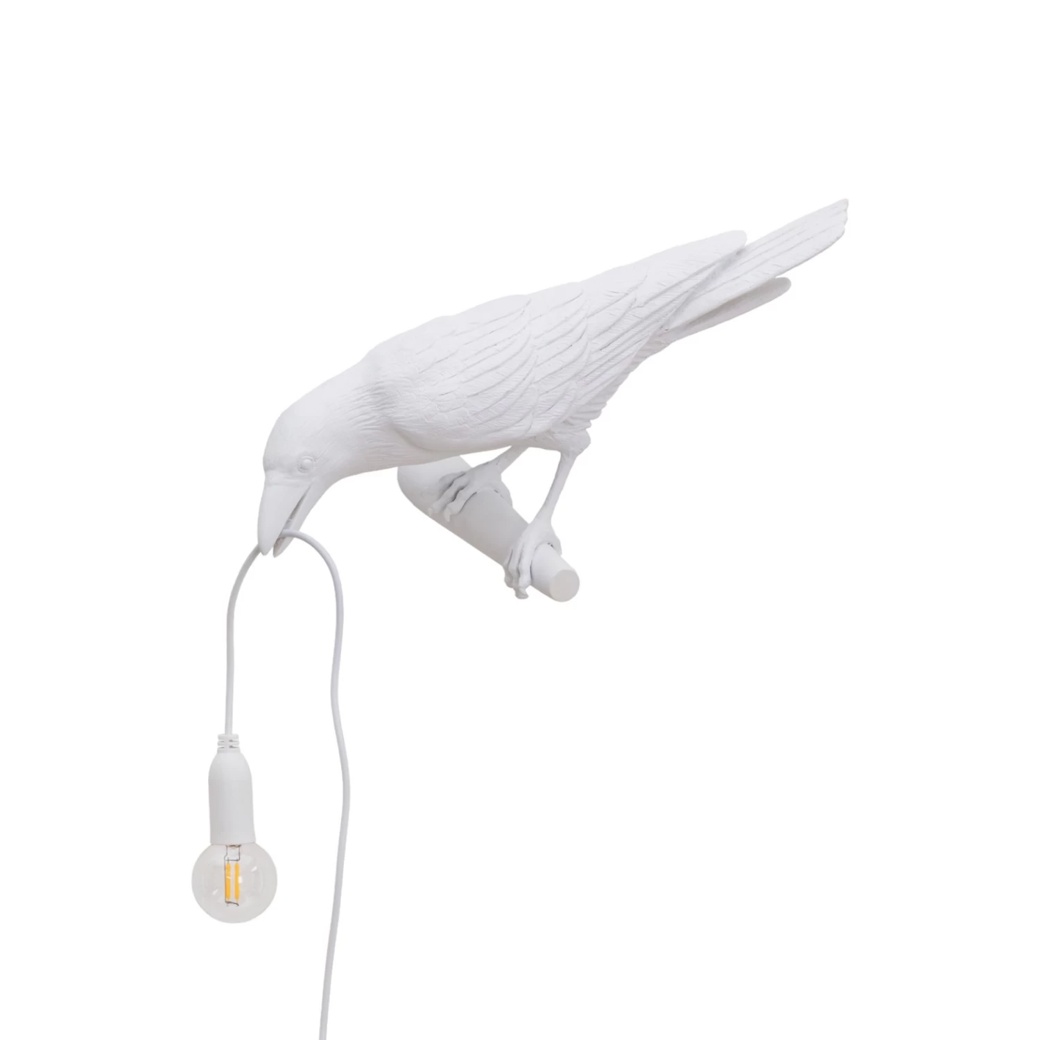 SELETTI Bird Lamp LED-Dekowandleuchte, Links, Weiß