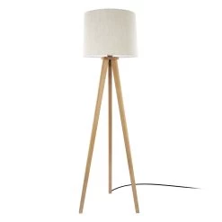 HerzBlut Elli Stehleuchte, Asteiche Geölt/creme