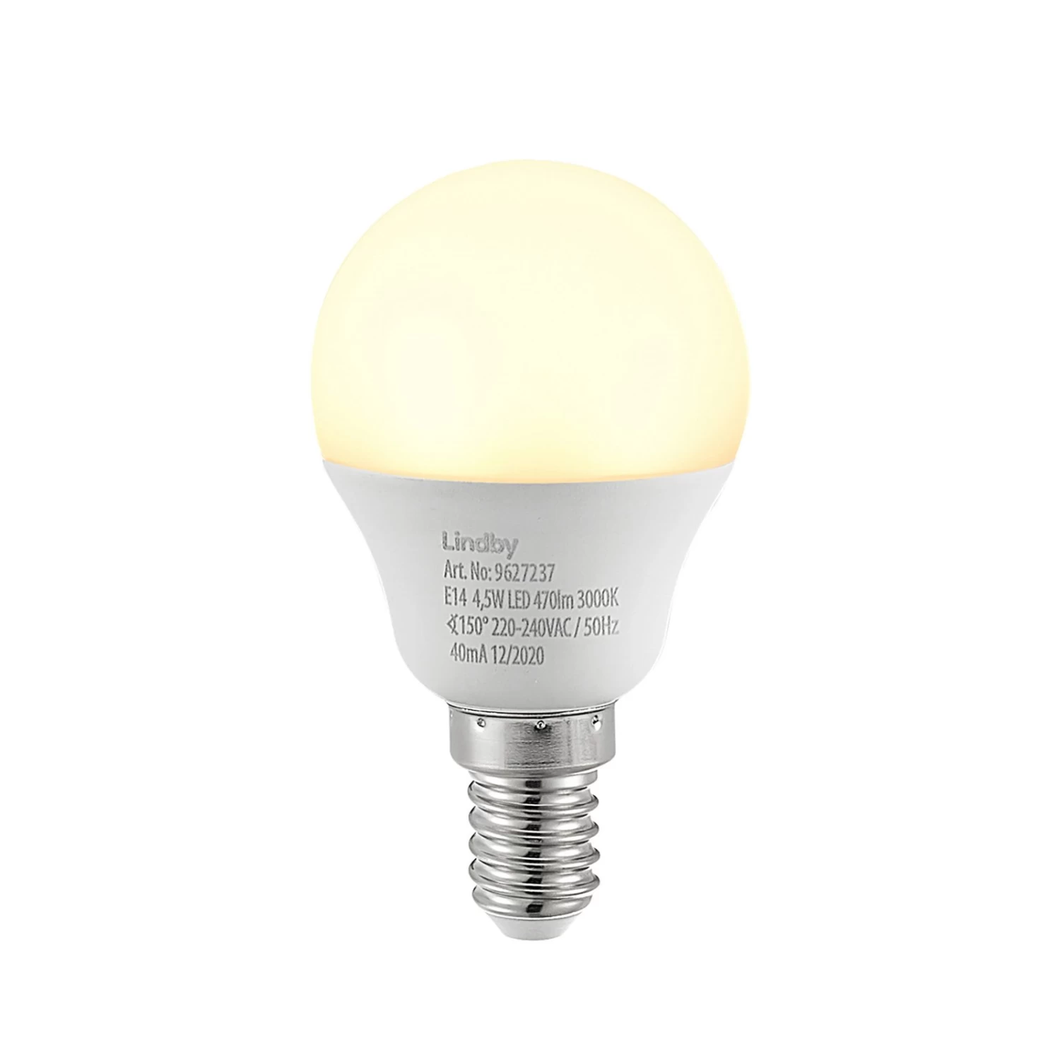 Lindby LED-Lampe E14 G45 4,5W 3.000K Opal 10er-Set – Bild 2