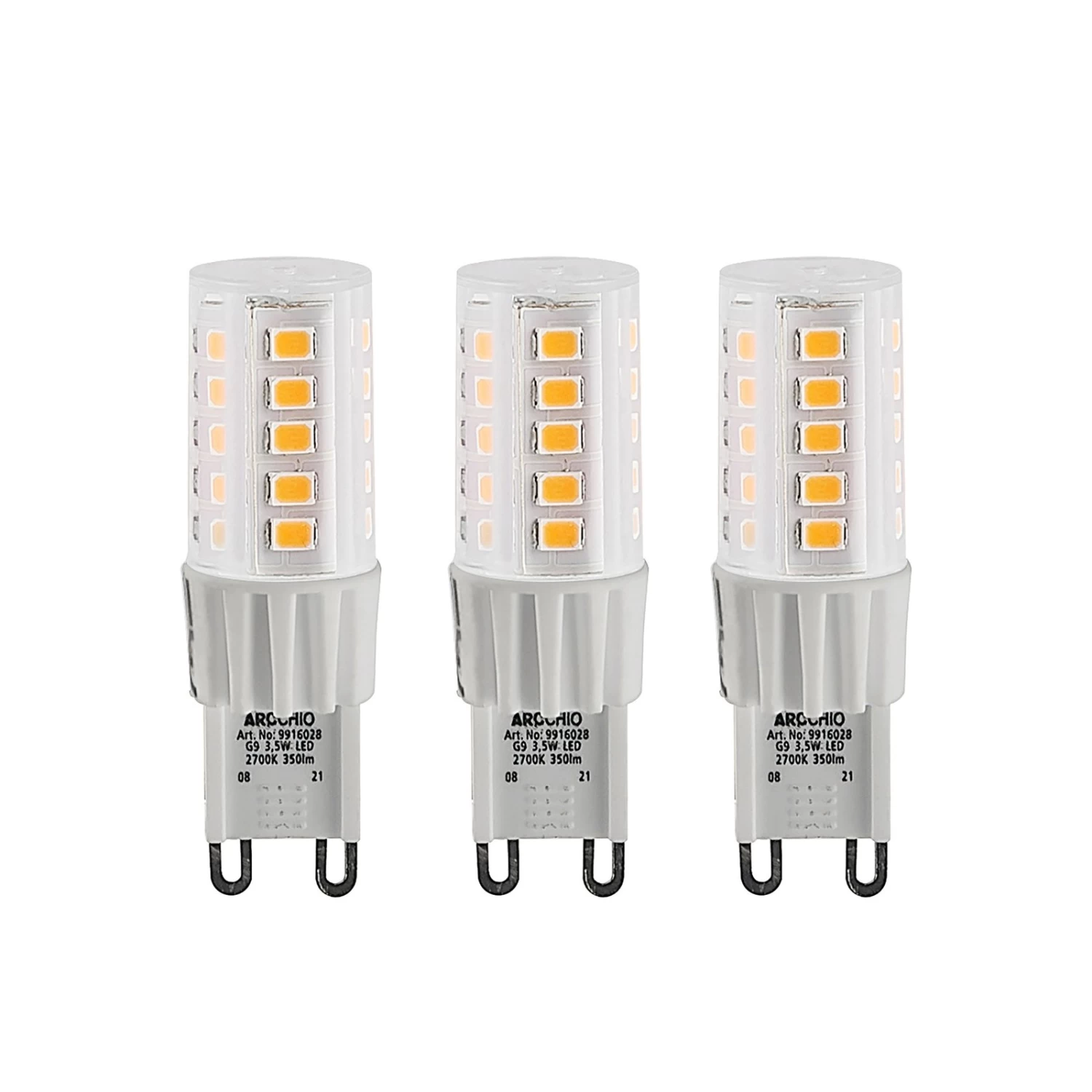 Arcchio LED-Stiftsockellampe G9 3,5W 827 3er-Set