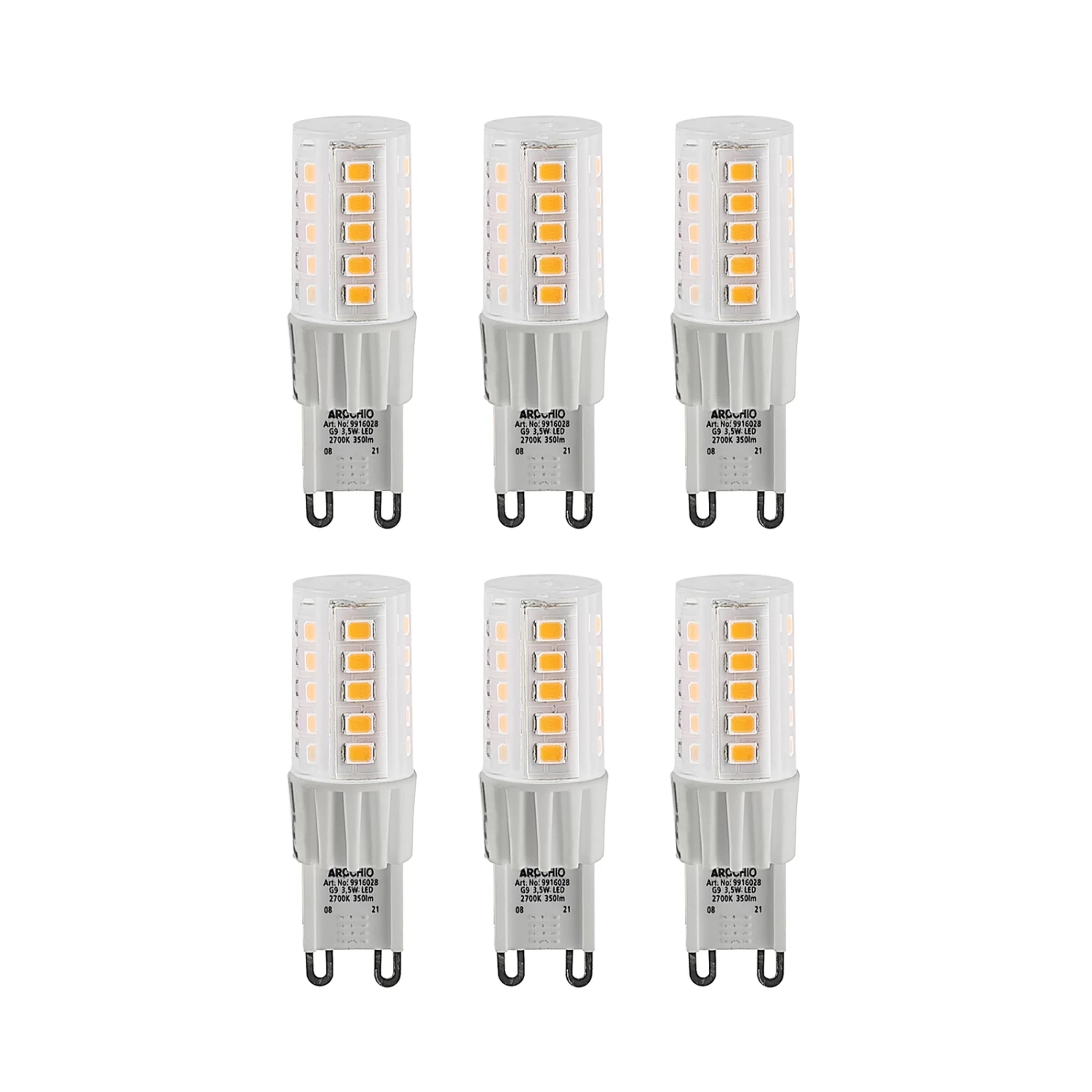 Arcchio LED-Stiftsockellampe G9 3,5W 827 6er-Set