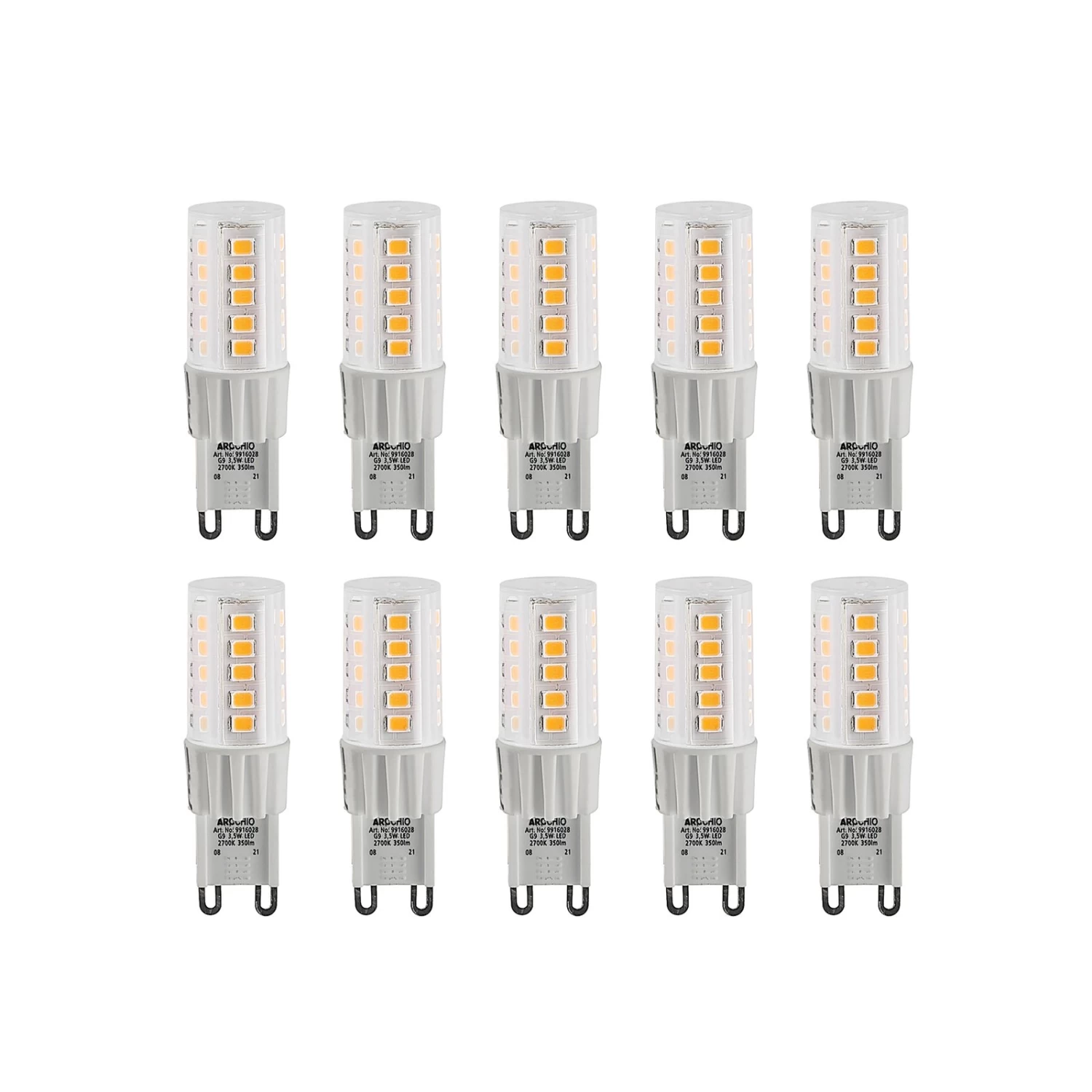 Arcchio LED-Stiftsockellampe G9 3,5W 827 10er-Set