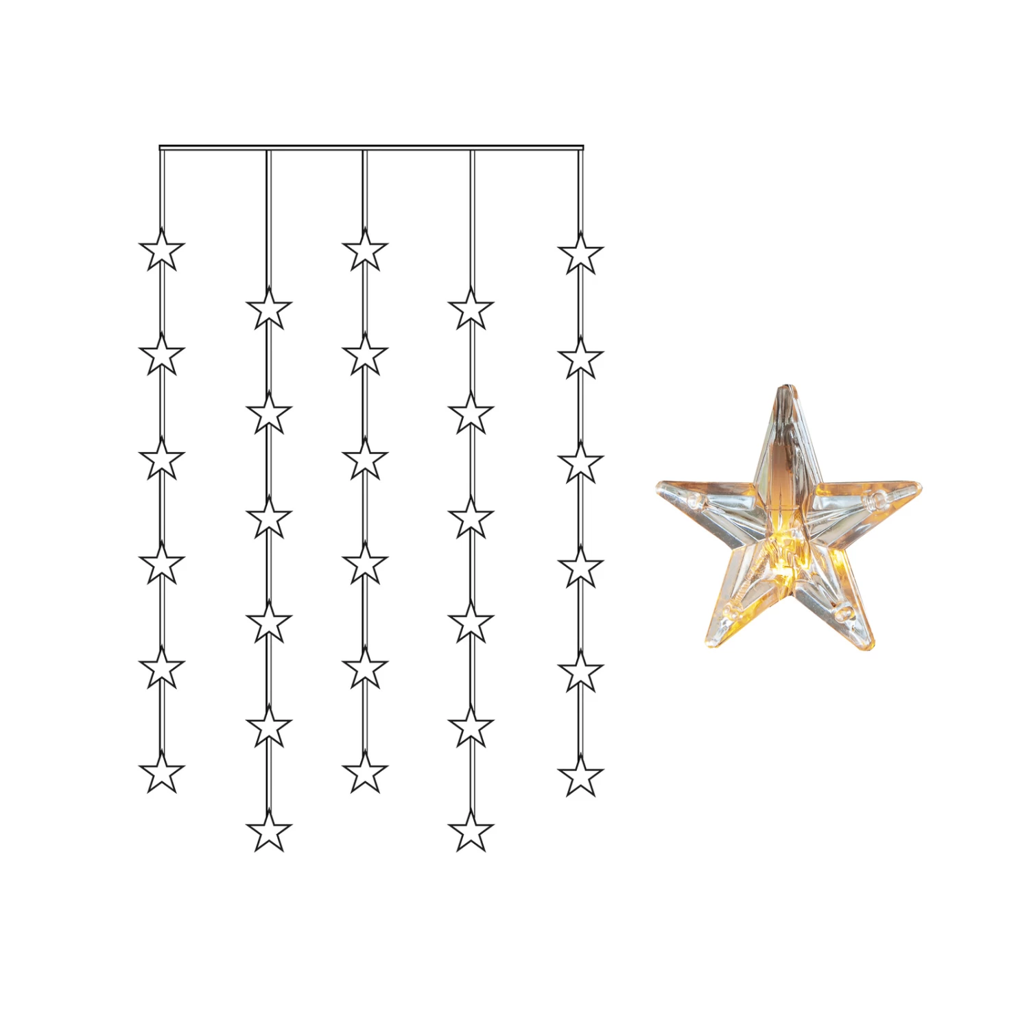 LED-Lichtervorhang Star Curtain, 30-flammig – Bild 6