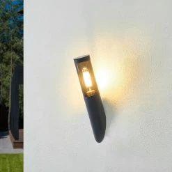 Lindby Statius Außenwandfackel Eisen Schwarz