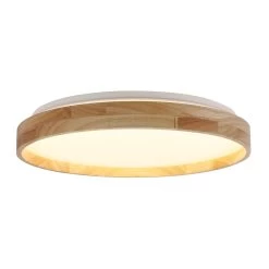Lindby Mirren LED-Deckenleuchte Holz Ø49,5cm Smart