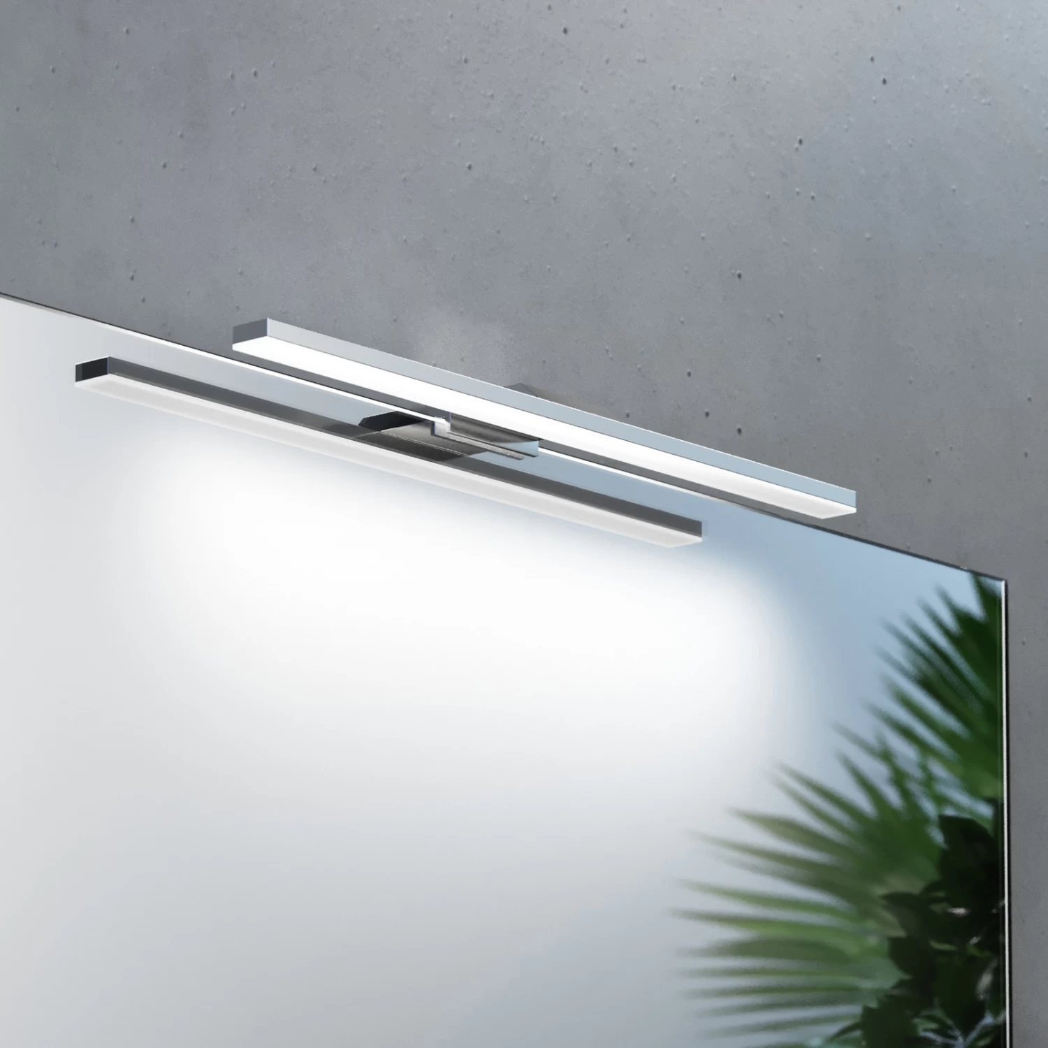 LED-Spiegelleuchte Triga IP44, Chrom, 40cm, 4.000K
