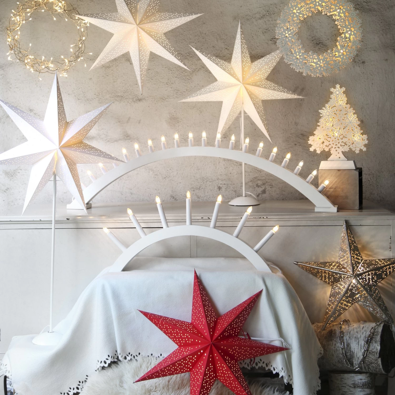 Papierstern Dot Mit Lochmuster, Weiß Ø 54 Cm – Bild 6
