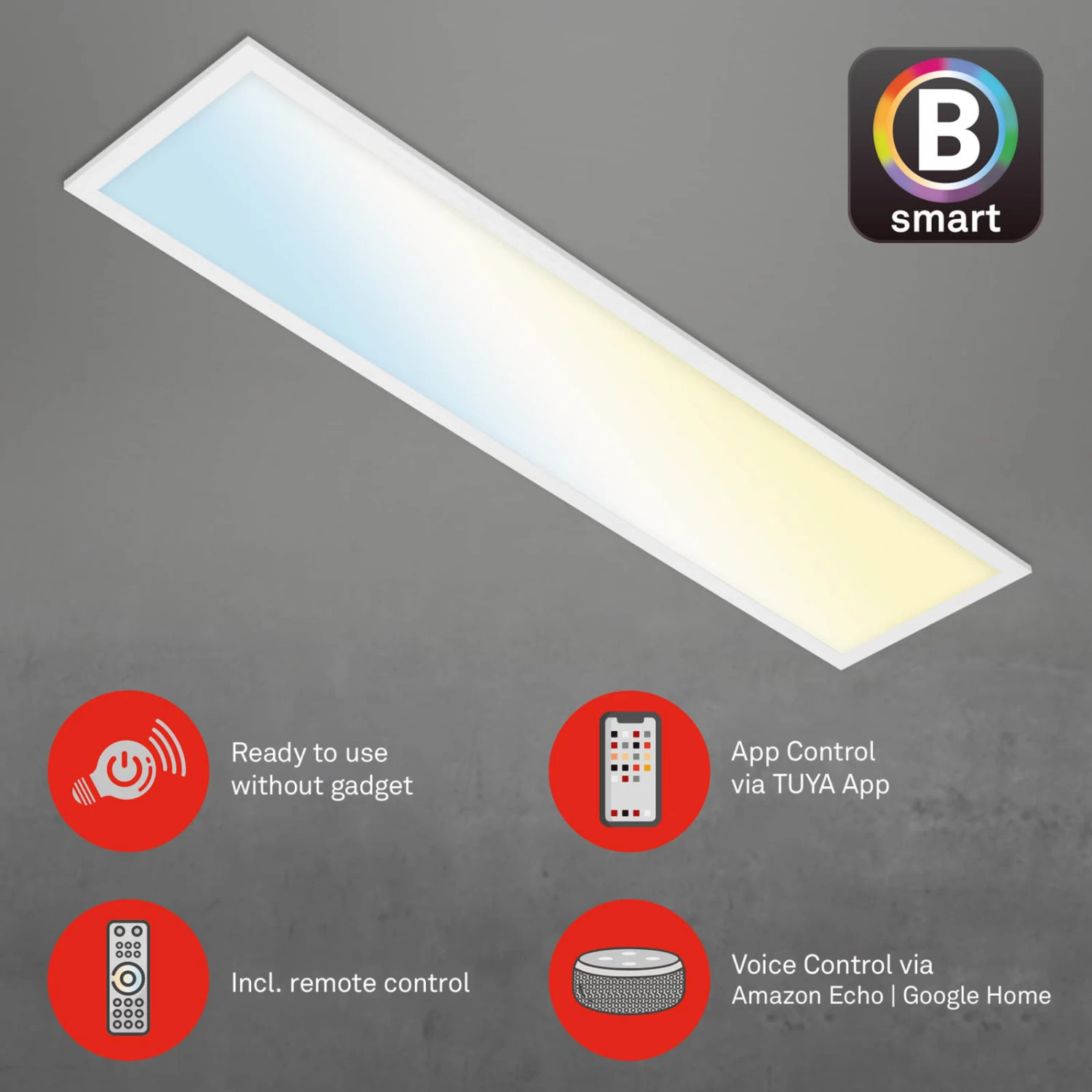LED-Deckenlampe Piatto S Dimmbar CCT Weiß 100x25cm – Bild 6