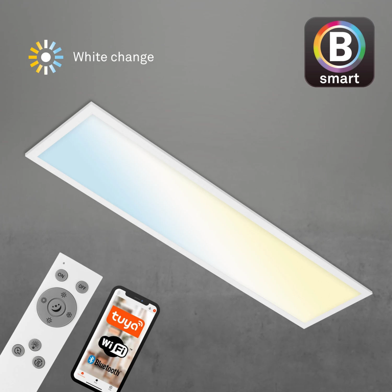 LED-Deckenlampe Piatto S Dimmbar CCT Weiß 100x25cm – Bild 7