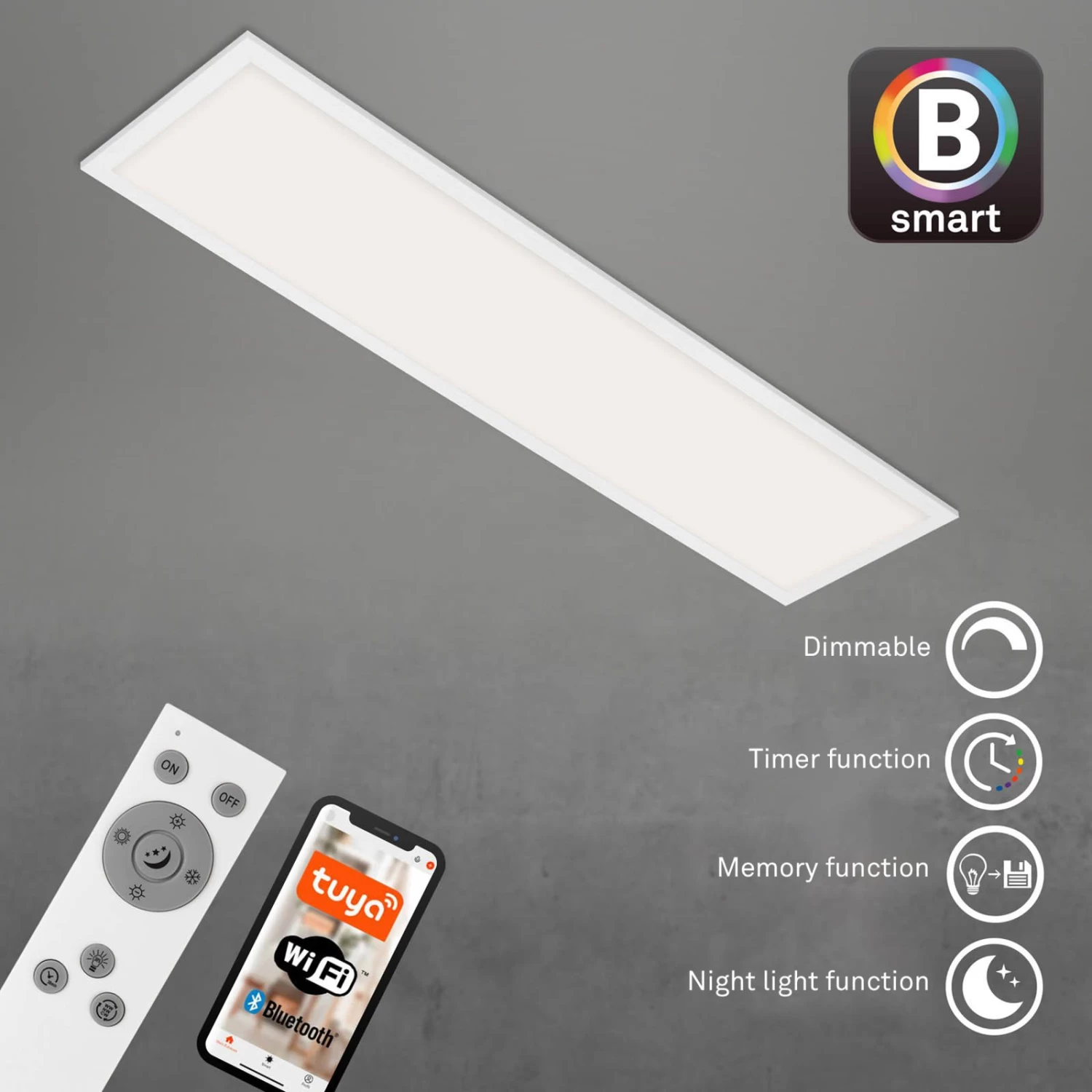 LED-Deckenlampe Piatto S Dimmbar CCT Weiß 100x25cm – Bild 8