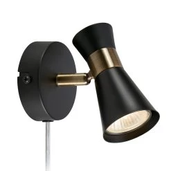Markslöjd Wandleuchte Folie, Drehbarer Spot, Schwarz/messing