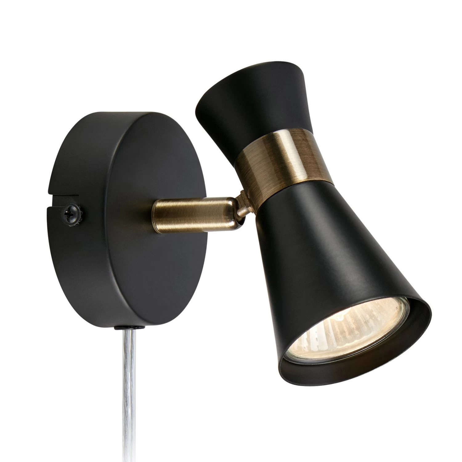 Markslöjd Wandleuchte Folie, Drehbarer Spot, Schwarz/messing
