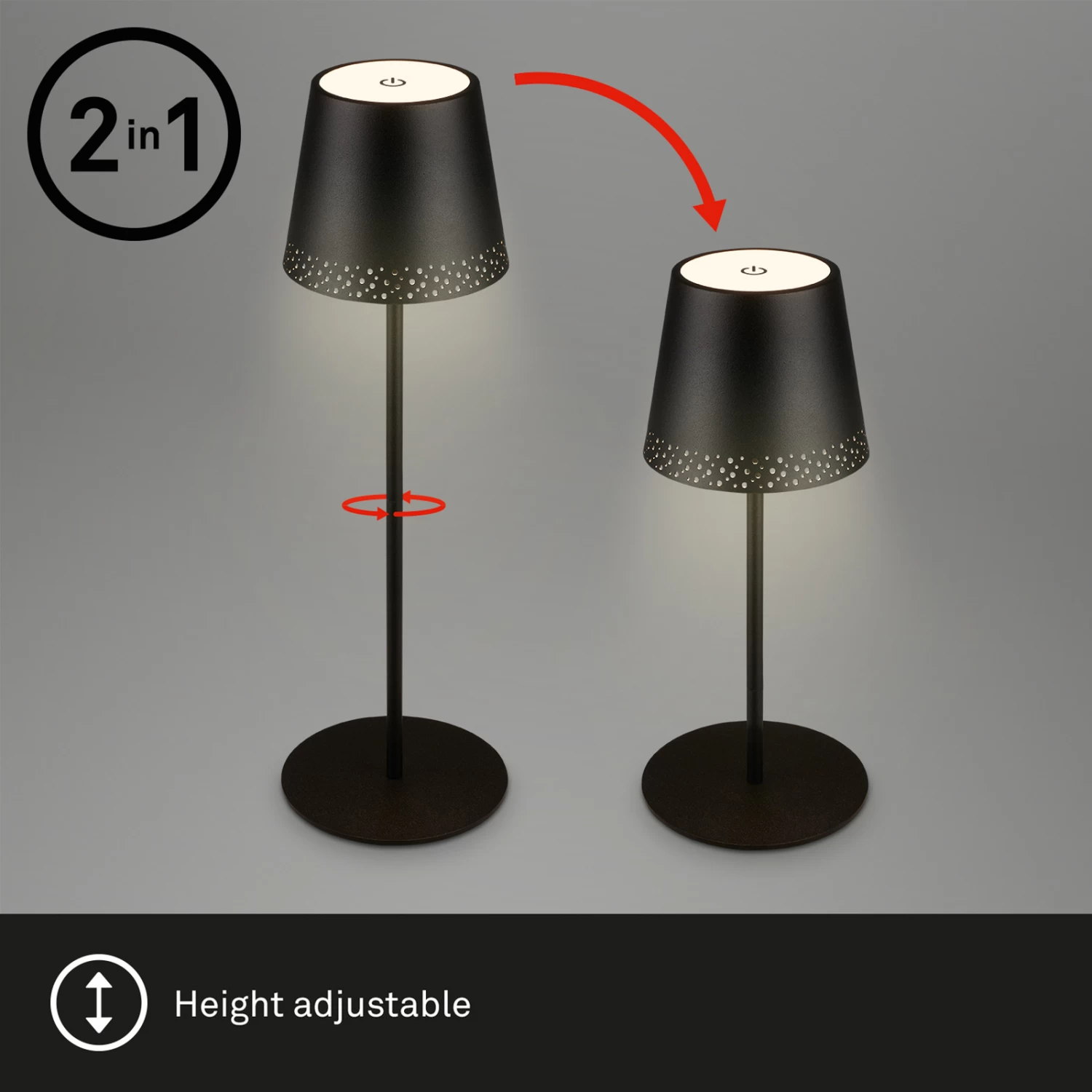 LED-Tischleuchte Kiki Mit Akku 3.000K, Schwarz – Bild 9