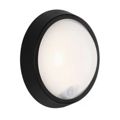 LED-Außenwandlampe Helsinki, Sensor, IP44, Schwarz