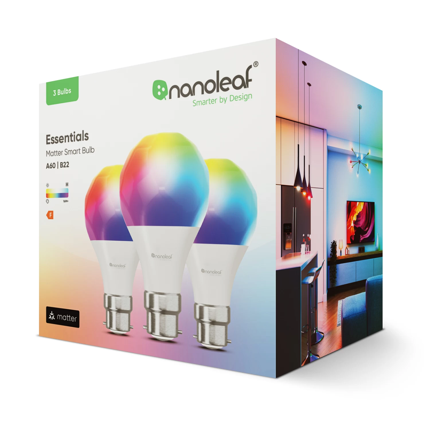 Nanoleaf Matter Smart Bulb B22 8,5W CCT RGB 3er – Bild 5