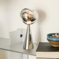 Tom Dixon Melt Portable Akku-Tischleuchte, Silber