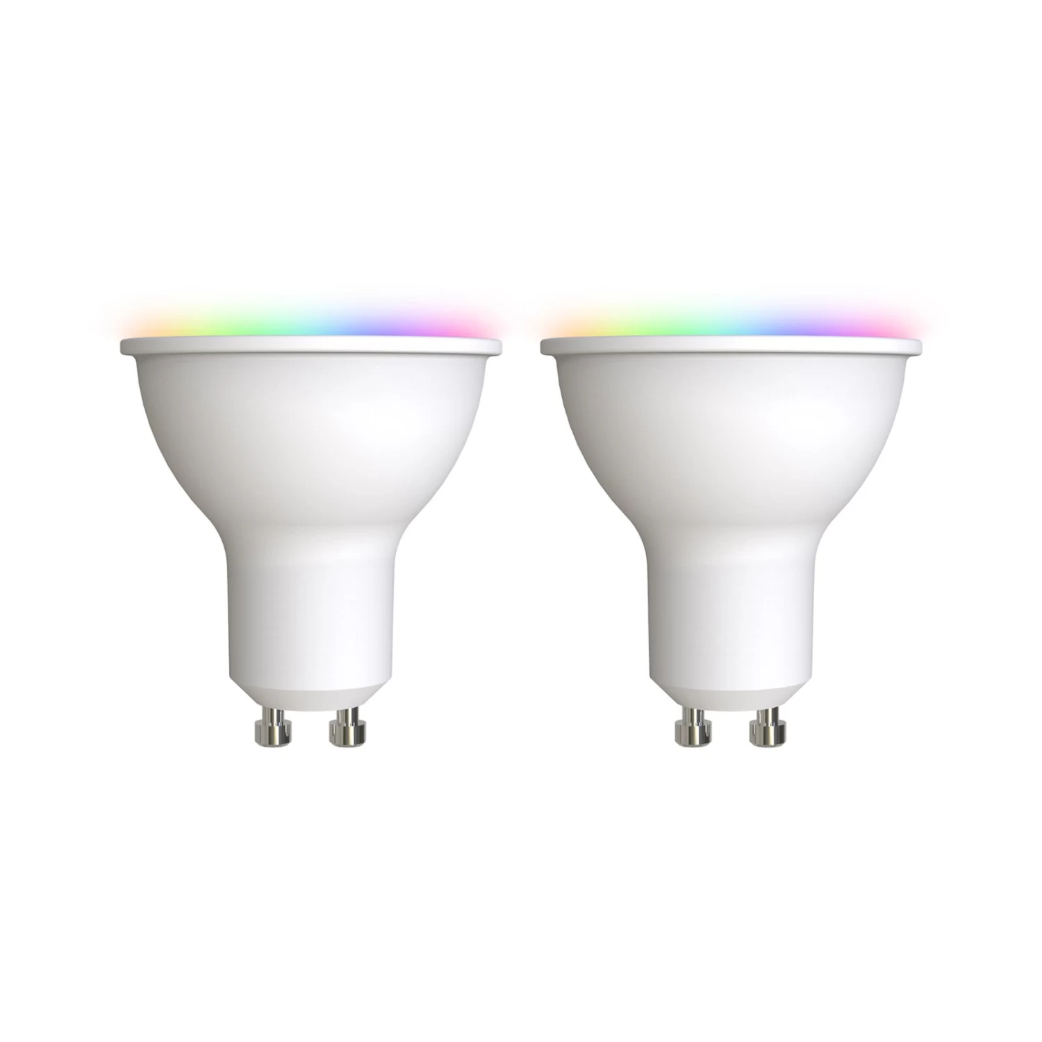 Prios LED-GU10 Plastik 4,7W RGBW WLAN Opal 2er-Set