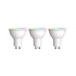Prios LED-GU10 Plastik 4,7W RGBW WLAN Opal 3er-Set