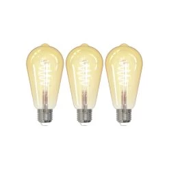 Prios LED-Lampe E27 ST64 4,9W WLAN Amber Klar, 3er