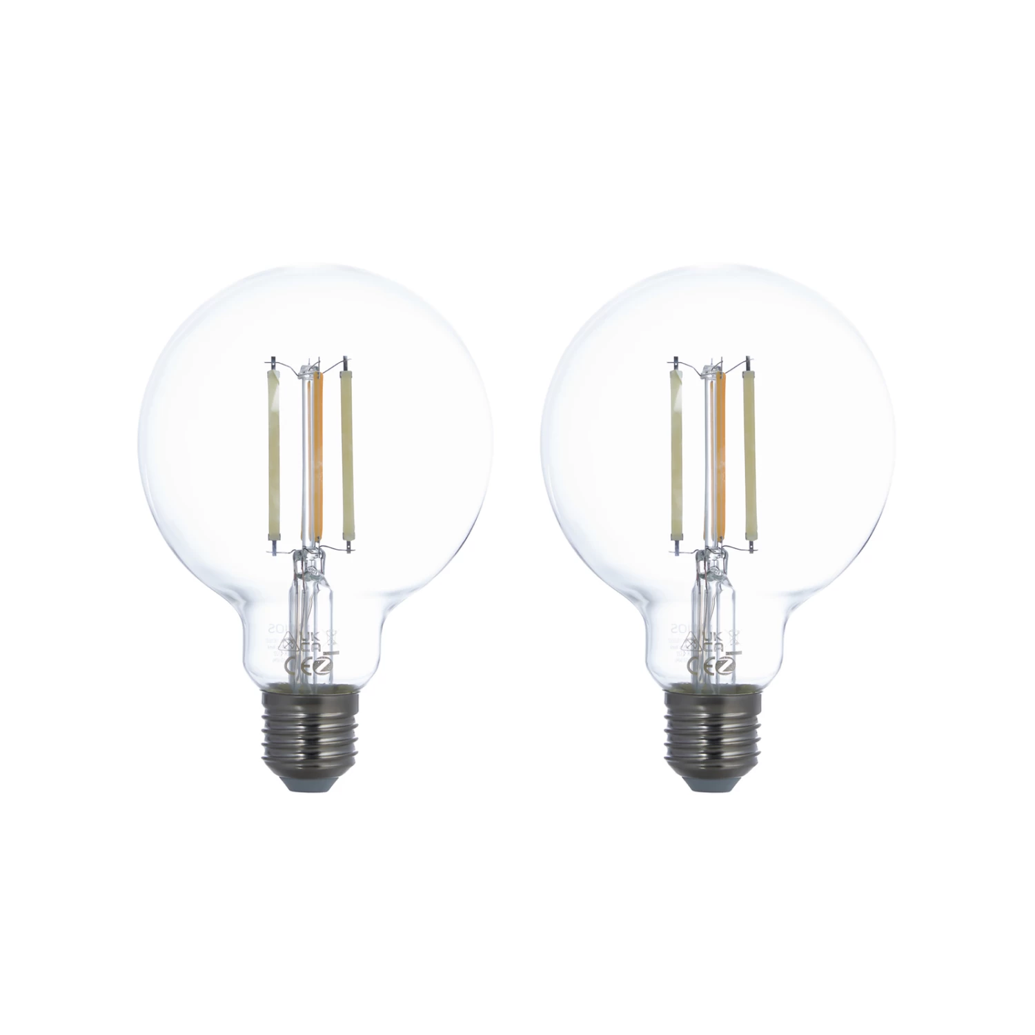 Prios LED-Globe E27 G95 7W ZigBee Tuya Klar, 2er