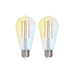 Prios LED-Lampe E27 ST64 7W ZigBee Tuya Klar, 2er