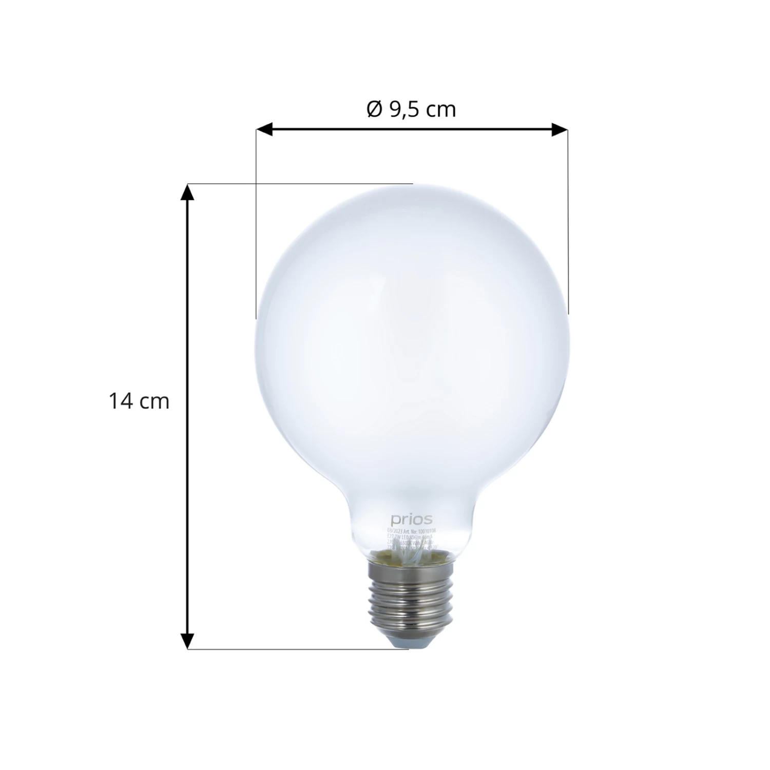 Prios LED-E27-Leuchtmittel G95 7W WLAN Matt 3er – Bild 5