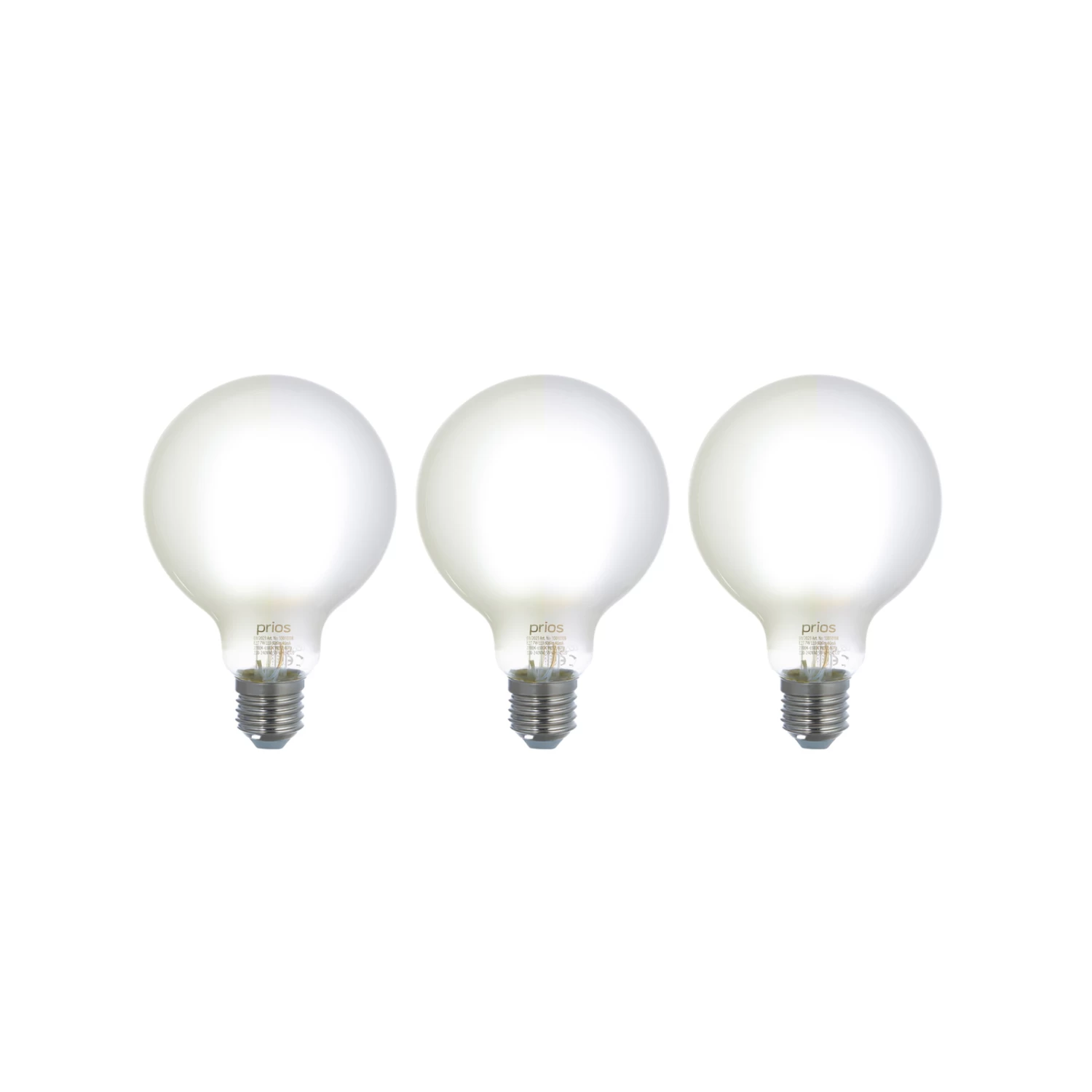 Prios LED-E27-Leuchtmittel G95 7W WLAN Matt 3er