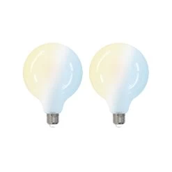 E27 G125 LED-Lampe 7W Tunable White WLAN Matt 2er