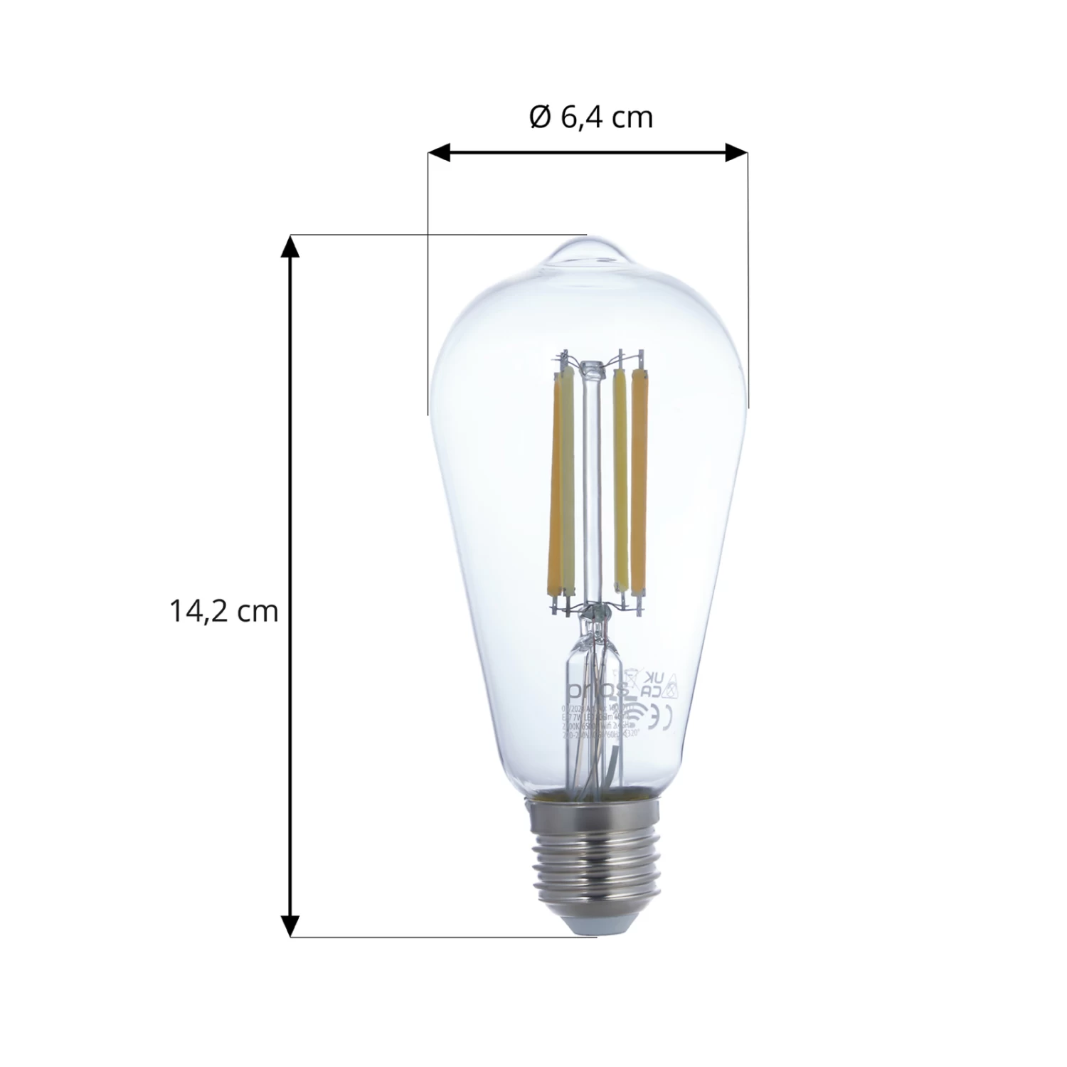 Prios LED-Filamentlampe E27 ST64 7W WLAN Klar 2er – Bild 4