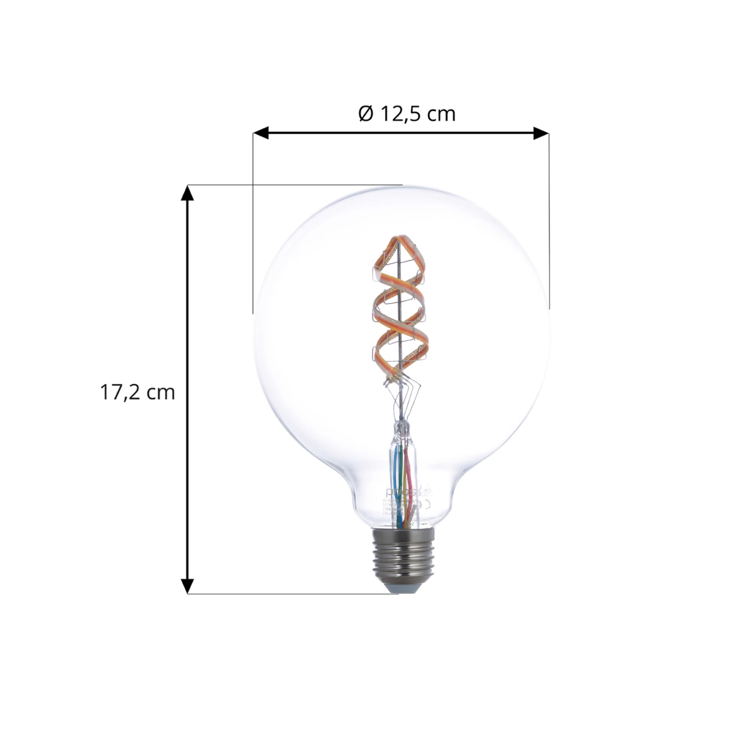 Prios LED-Filament E27 G125 4W RGBW WLAN Klar 2er – Bild 3
