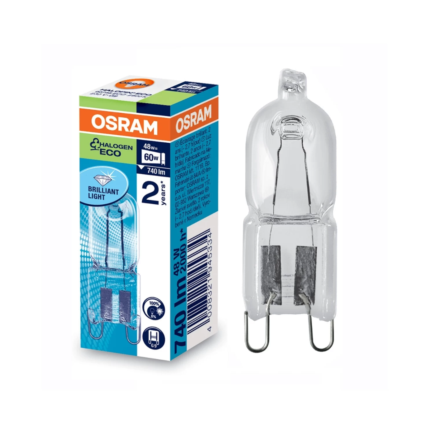 OSRAM Halogen-Lampe Halopin G9 20W Klar 2.000 H 10er-Set – Bild 2