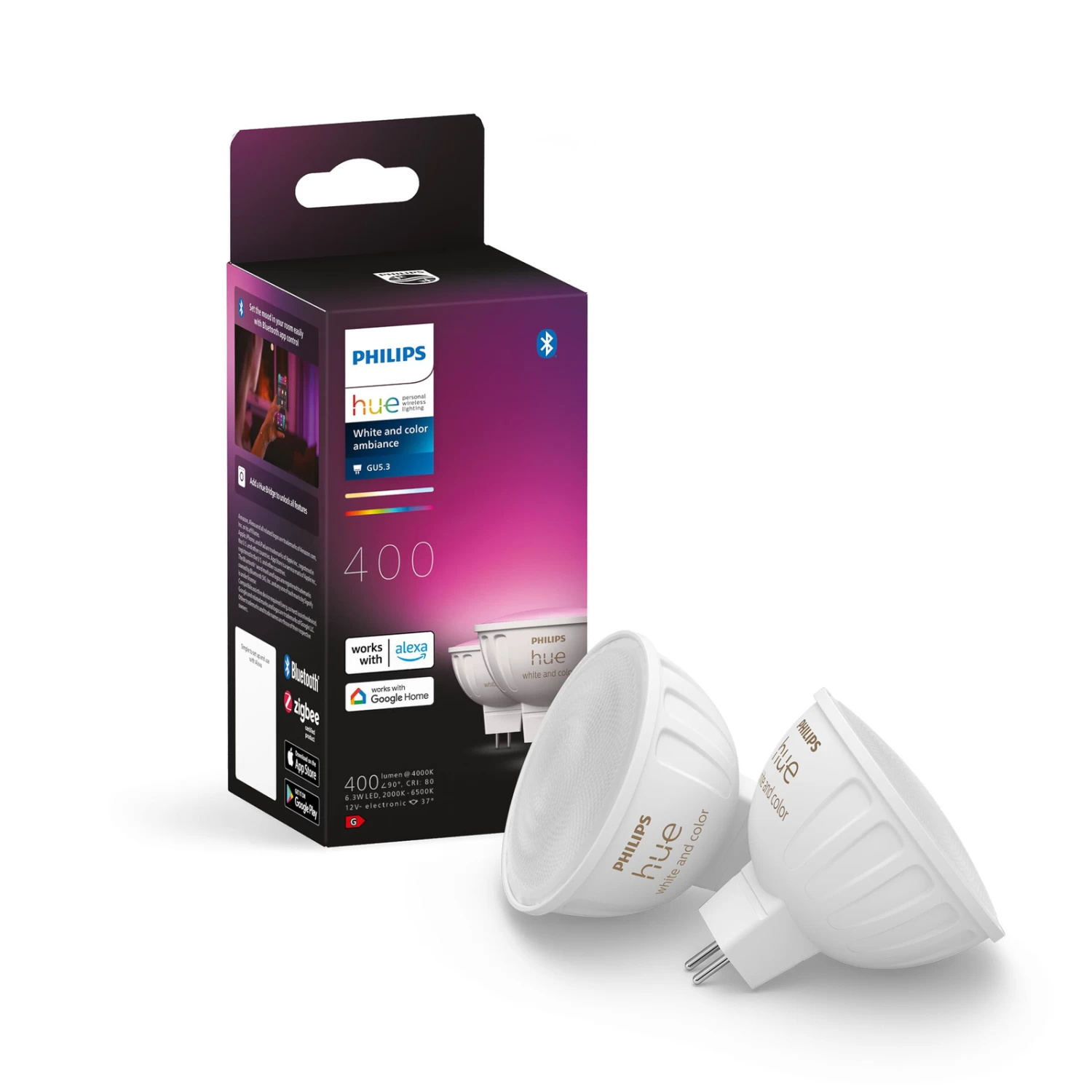Philips Hue White & Color Ambiance 6,3W GU5,3 2er – Bild 6