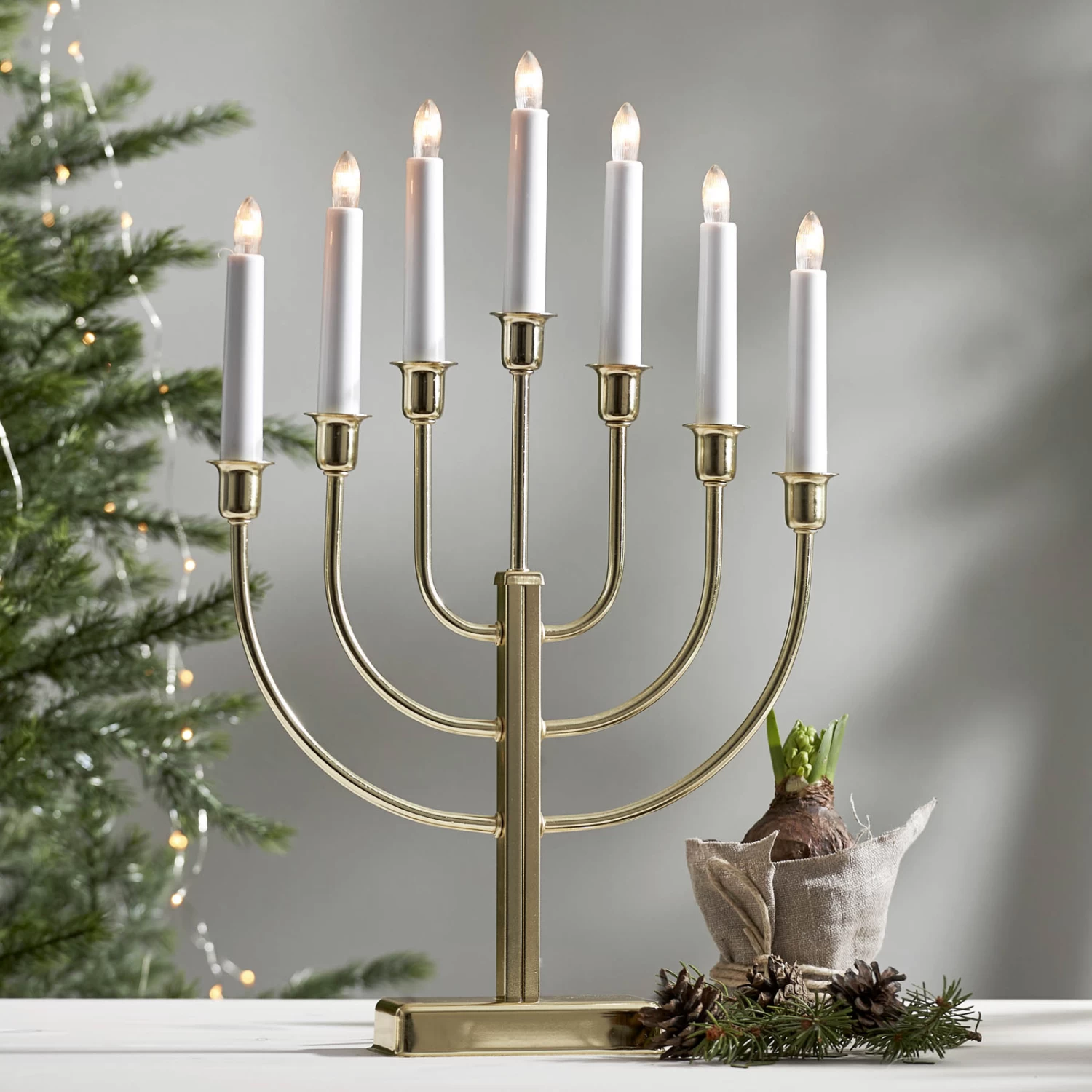 Kristina - Kerzenleuchter Messing 7-flg. – Bild 8