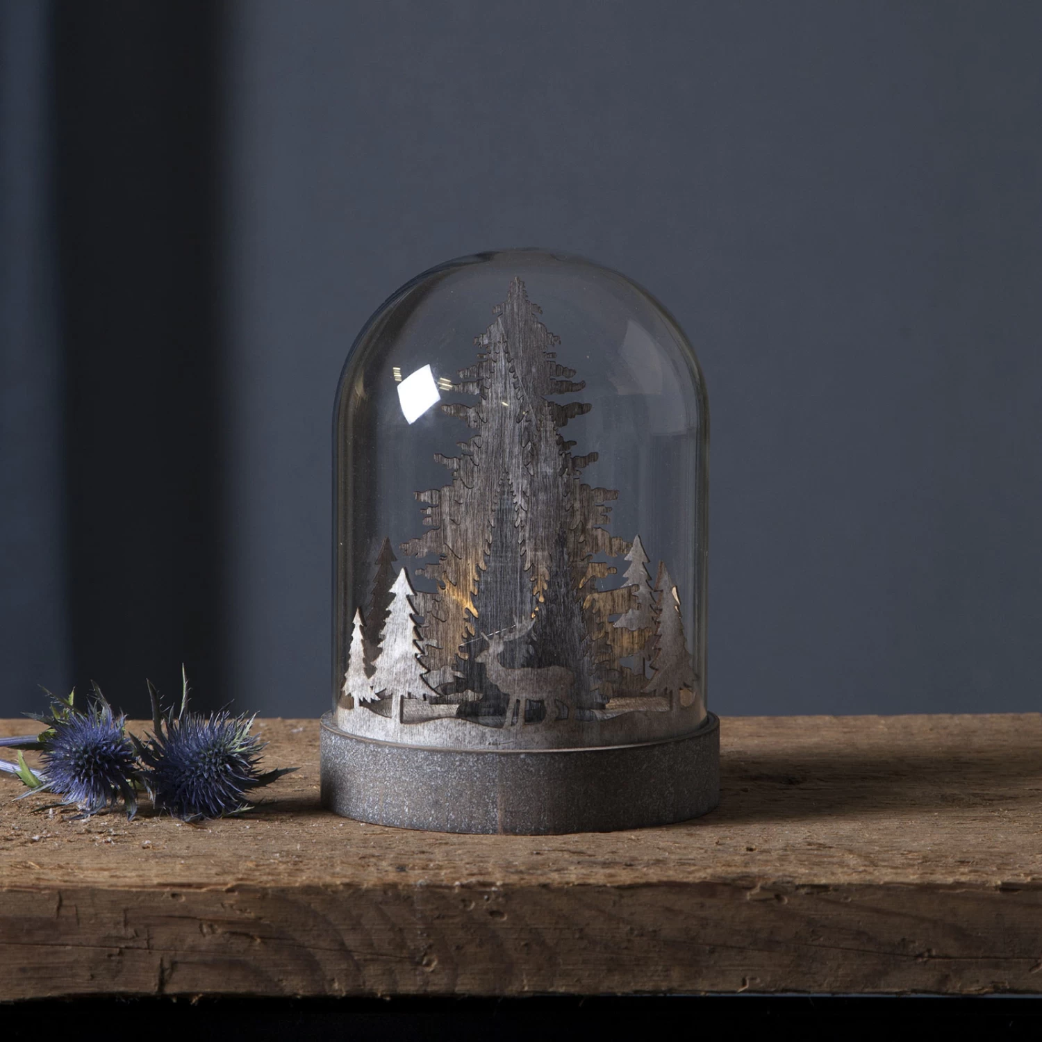 LED-Dekoleuchte Kupol Waldszene, Braun – Bild 3