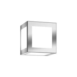 Kubische Außenwandleuchte Cubo, Edelstahl Matt
