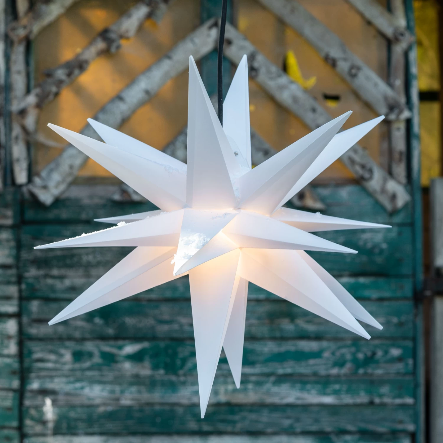 Stern Ganesha 28-zackig Für Außen In Weiß