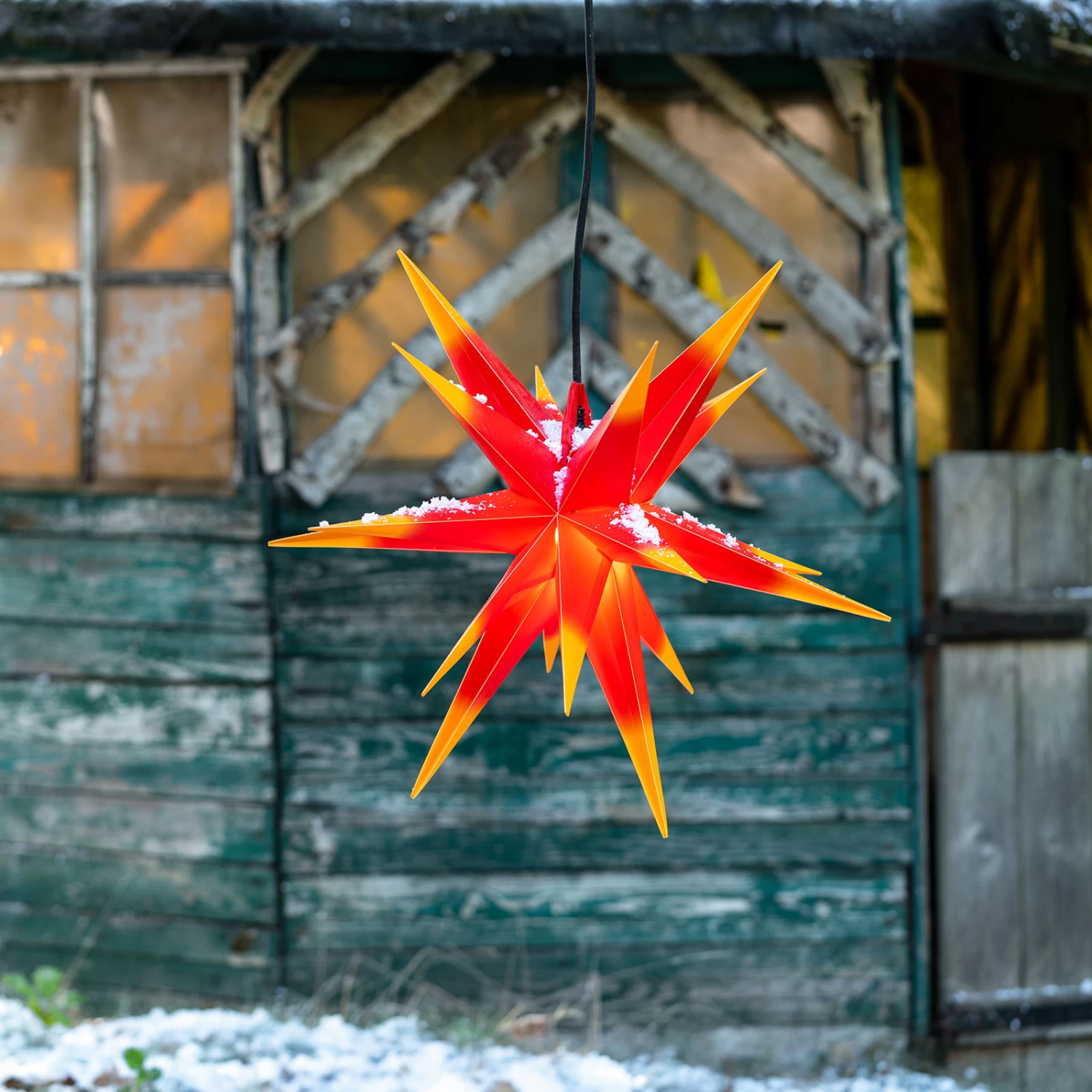 Stern Ganesha 18-zackig Für Außen In Rot-Gelb – Bild 2