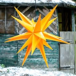Gelber Kunststoff-Stern Jumbo Ø 1m Außen 18 Zacken
