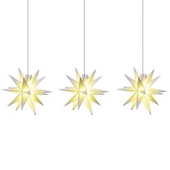 Lichterkette Stern Innen, 18-Zacker, 3-flg., Weiß