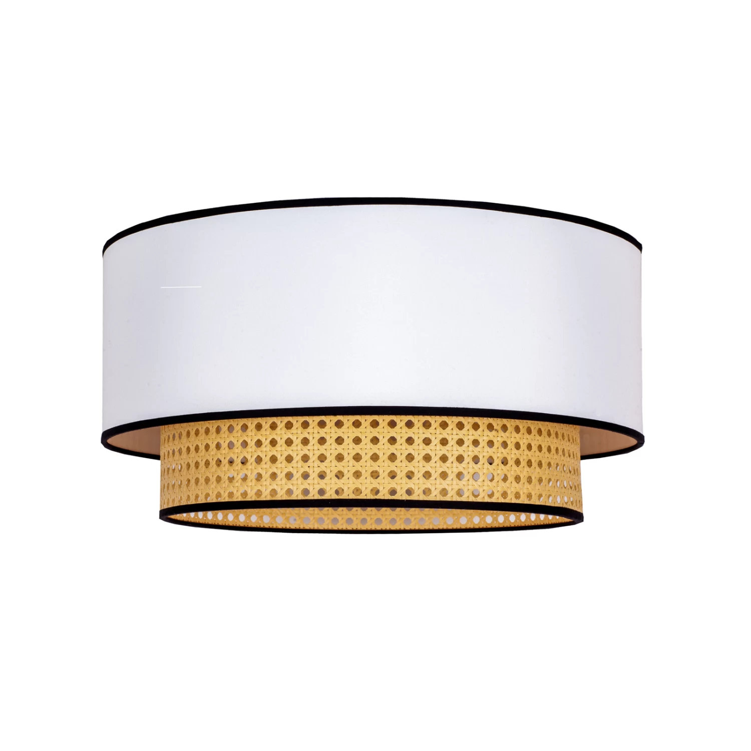 Deckenleuchte Boho, Rattan, Textil, Beige/weiß – Bild 2